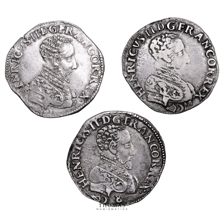 Lot 3 Monnaies - Henri II - Teston tête nue - 1558 K Bordeaux - 1559 Var 559 - 1559 K Bordeaux-Avers