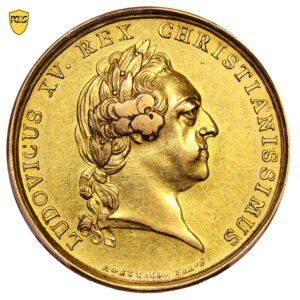 Gold Marriage Medal - Dauphin Louis XVI and Marie Antoinette - 1770 Paris - by Roëttiers - PCGS XF 45 obverse