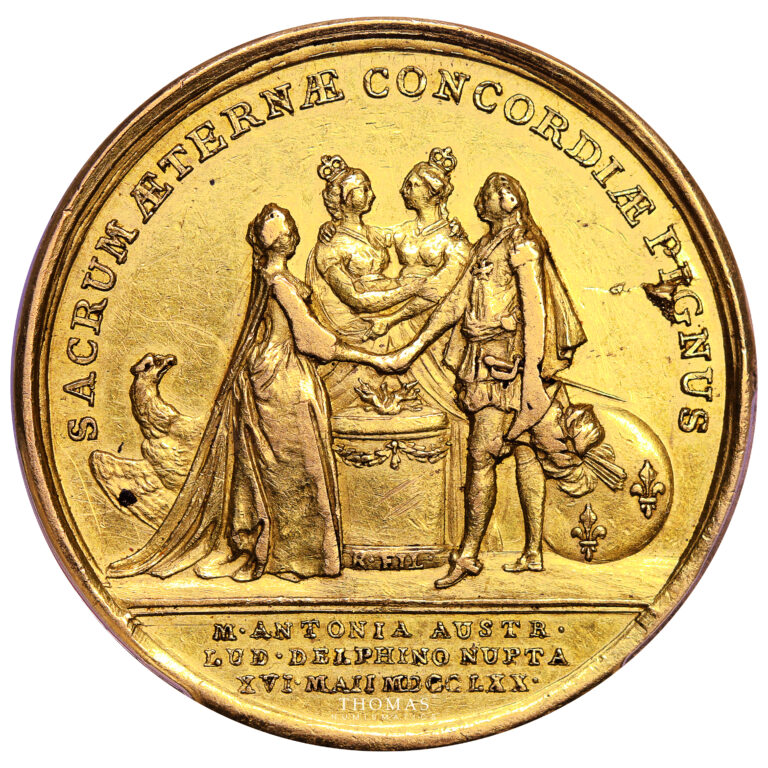 Médaille France - Louis XV - Médaille Mariage du Dauphin Louis XVI - 1770 - PCGS XF 45-Revers