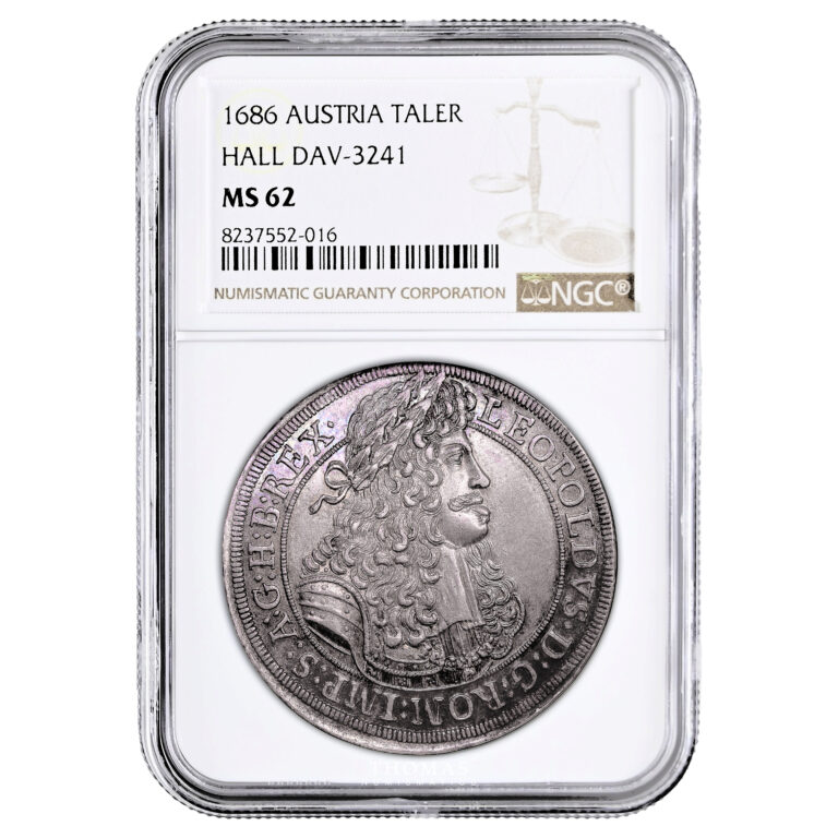 Leopold I - Taler - 1686 Hall - NGC MS 62 slab