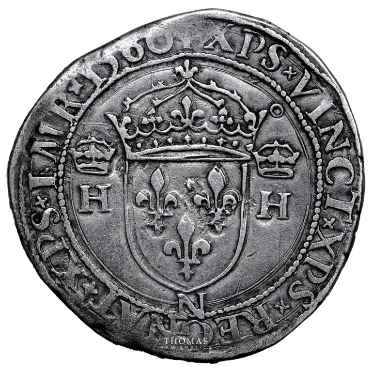 Monnaie France - Henri II - Teston - 1560 N Montpellier-Revers