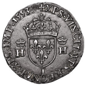 Coin France - Henry II - Teston à la Tête Nue - 1553 I Limoges reverse