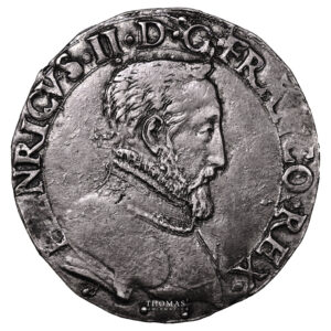 Monnaie France - Henri II - Teston à la Tête Nue - 1554 I Limoges-Avers