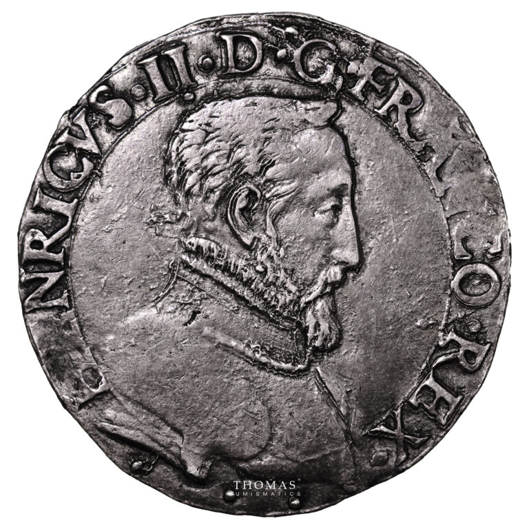 Monnaie France - Henri II - Teston à la Tête Nue - 1554 I Limoges-Avers