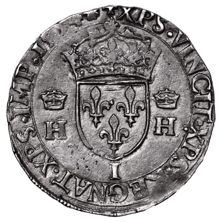 Monnaie France - Henri II - Teston à la Tête Nue - 1554 I Limoges-Revers