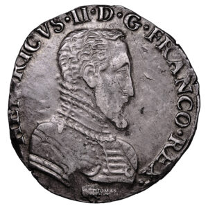 Monnaie France - Henri II - Teston à la Tête Nue - 1561 R Villeneuve Saint André-Avers