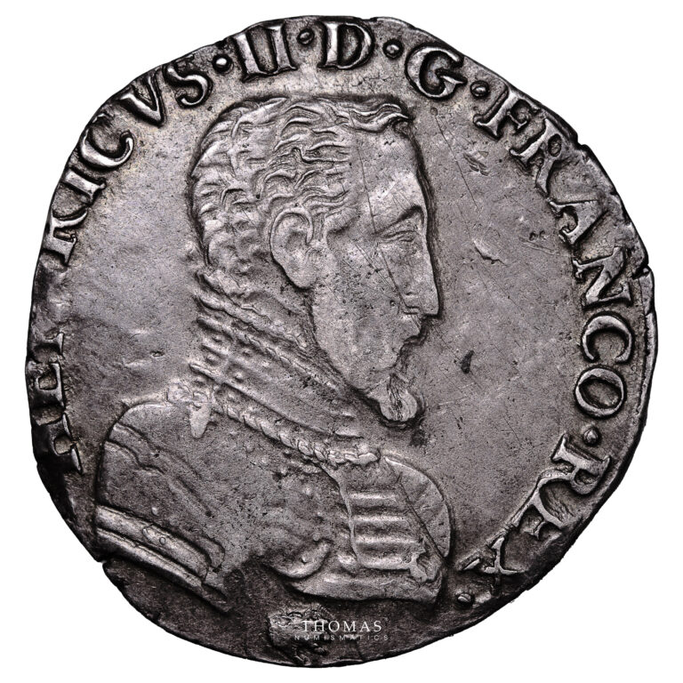 Monnaie France - Henri II - Teston à la Tête Nue - 1561 R Villeneuve Saint André-Avers