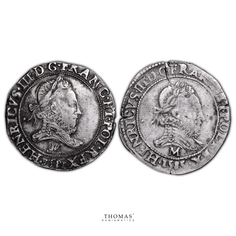 Monnaie France - Henri III - Franc Col Fraisé - 1585 M Toulouse - 1581 M Toulouse-Avers