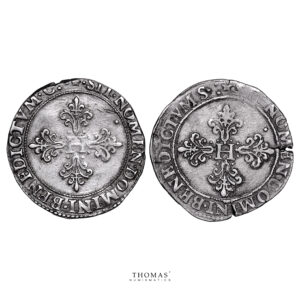Monnaie France - Henri III - Franc Col Fraisé - 1585 M Toulouse - 1581 M Toulouse-Revers
