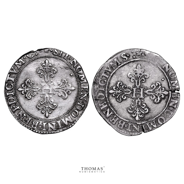 Monnaie France - Henri III - Franc Col Fraisé - 1585 M Toulouse - 1581 M Toulouse-Revers