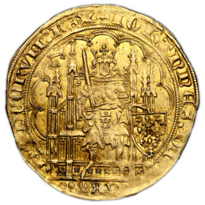 Coin France - Jean II le bon - Gold - Écu d’or à la chaise obverse