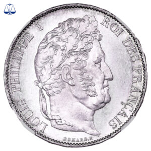 Monnaie France - Louis Philippe Ier - 5 Francs - 1847 A Paris - NGC MS 64 ★-Avers