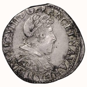 Monnaie France - Louis XIII - Demi Franc Juvénile Col Plat - 1633 M Toulouse-Avers