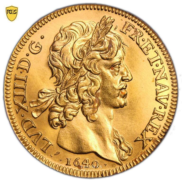 Monnaie France - Louis XIII - Frappe Moderne Monnaie de Paris 10 Louis d'or - 1640 (1972) A Paris - PCGS MS 63-Avers