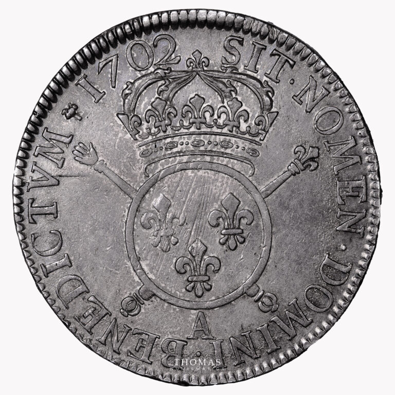 Monnaie France - Louis XIV - Écu aux Insignes - Flan Neuf - 1702 A Paris-Revers