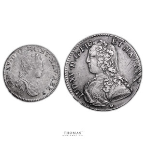 Monnaie France - Louis XV - 1:2 Écu - 1718 BB Strasbourg - 1727 & Aix-Avers