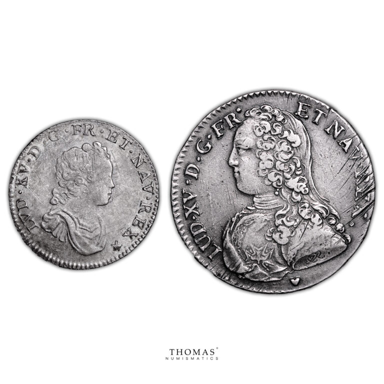Monnaie France - Louis XV - 1:2 Écu - 1718 BB Strasbourg - 1727 & Aix-Avers