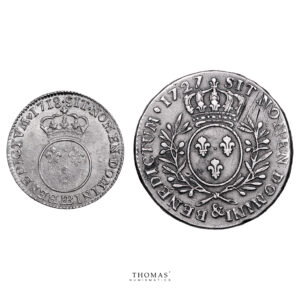Monnaie France - Louis XV - 1:2 Écu - 1718 BB Strasbourg - 1727 & Aix-Revers