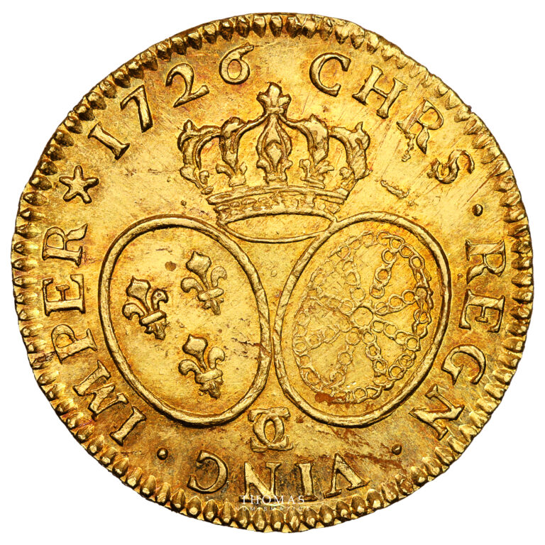 Monnaie France - Louis XV - Louis d'or aux lunettes - 1726 ϽϹ Besançon-Revers