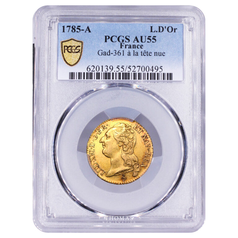 Coin France - Louis XVI - Gold - Louis d'or à la tête nue - 1785 A Paris - PCGS AU 55 slab