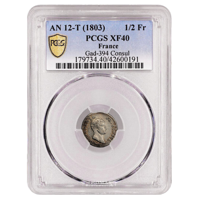 Monnaie France - Napoléon Ier - Quart de franc - AN 12 T Nantes - 10 126 exemplaires-Slab
