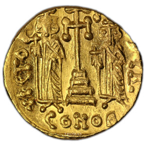 Byzantine coin - Constantine IV - Gold Solidus - Constantinople reverse