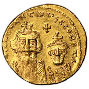 Monnaie Empire Byzantin - Solidus or - Constant II et Constantin IV - Constantinople - 654-659-Avers