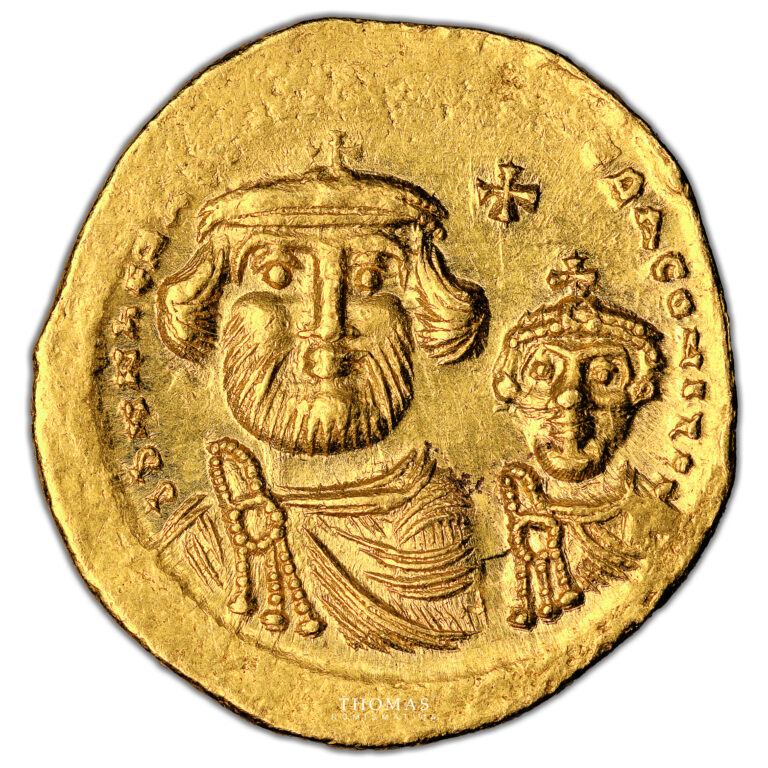 Monnaie Empire Byzantin - Solidus or - Héraclius et Héraclius Constantin - Constantinople - 616-625-Avers