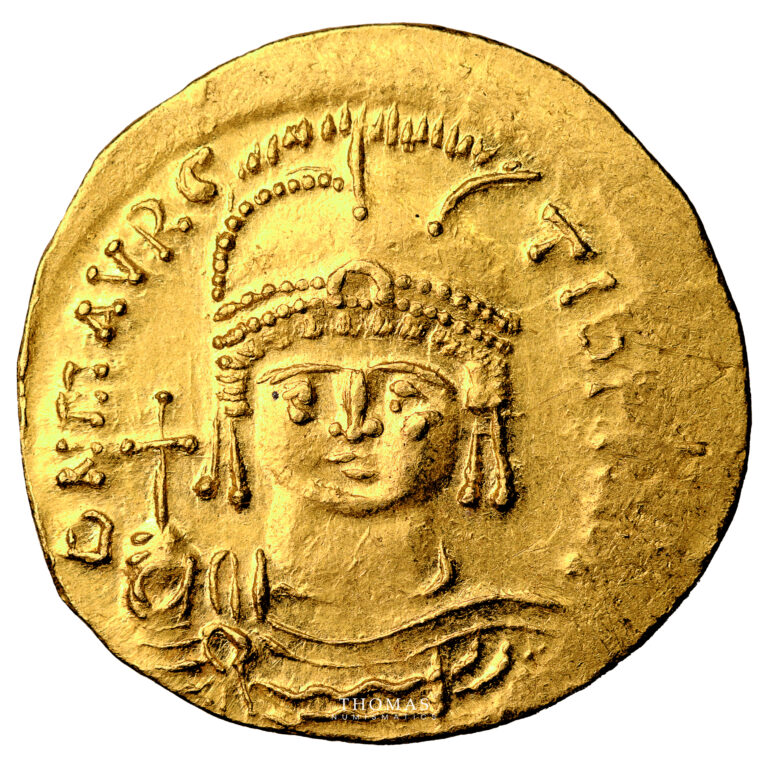 Byzantine coin - Gold - Solidus - Maurice Tiberius- Constantinople obverse