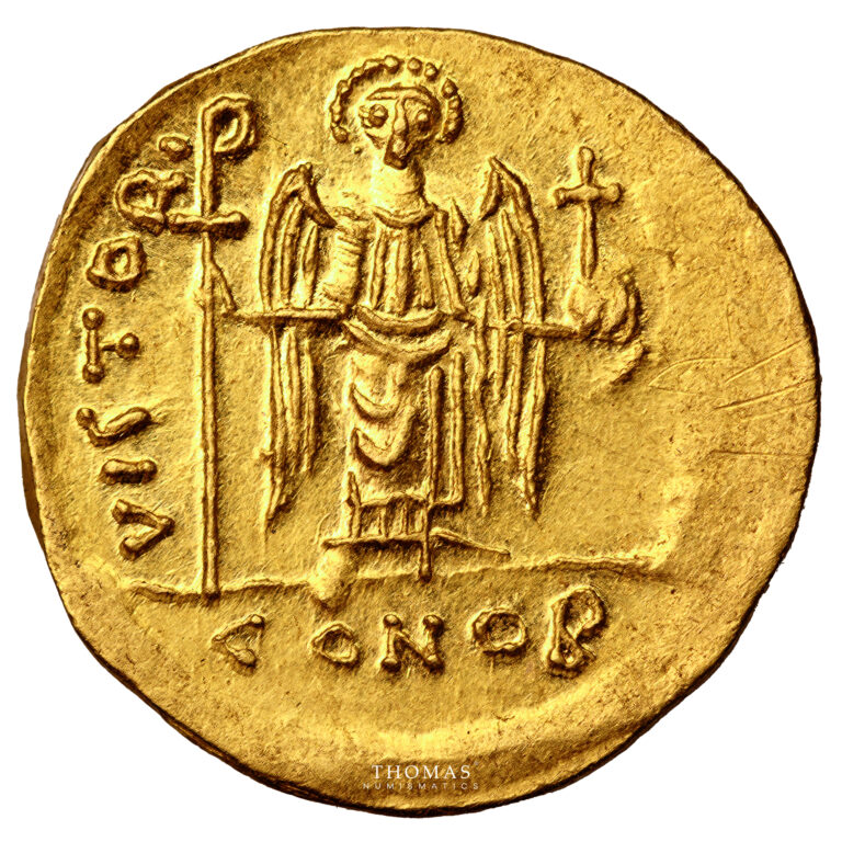 Byzantine coin - Gold - Solidus - Maurice Tiberius- Constantinople reverse