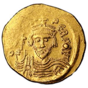 Byzantine coin - GOld Solidus - Phocas - Constantinople obverse