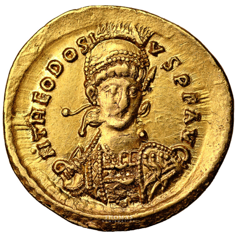 Byzantine coin- Gold - Solidus - Théodosius II - Constantinople obverse