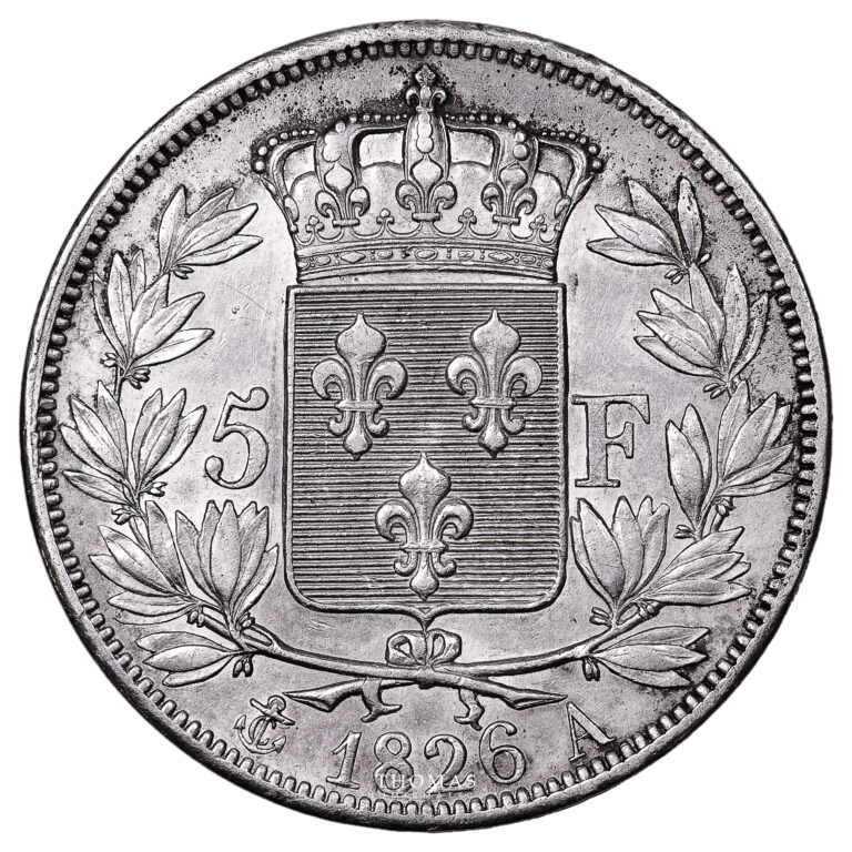 Monnaie France - Charles X - 5 Francs - 1826 A Paris-Revers