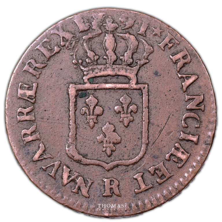 Monnaie France Fautée - Louis XVI - Sol Fauté Louis XIV - 1791 R Orléans-Revers