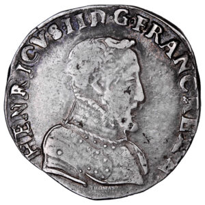 Monnaie France - Henri II - Teston à la Tête Nue - 1558 D Lyon - Type 1-Avers
