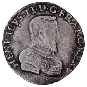 Monnaie France - Henri II - Teston à la Tête Nue - 1559 F Angers - Type 1-Avers