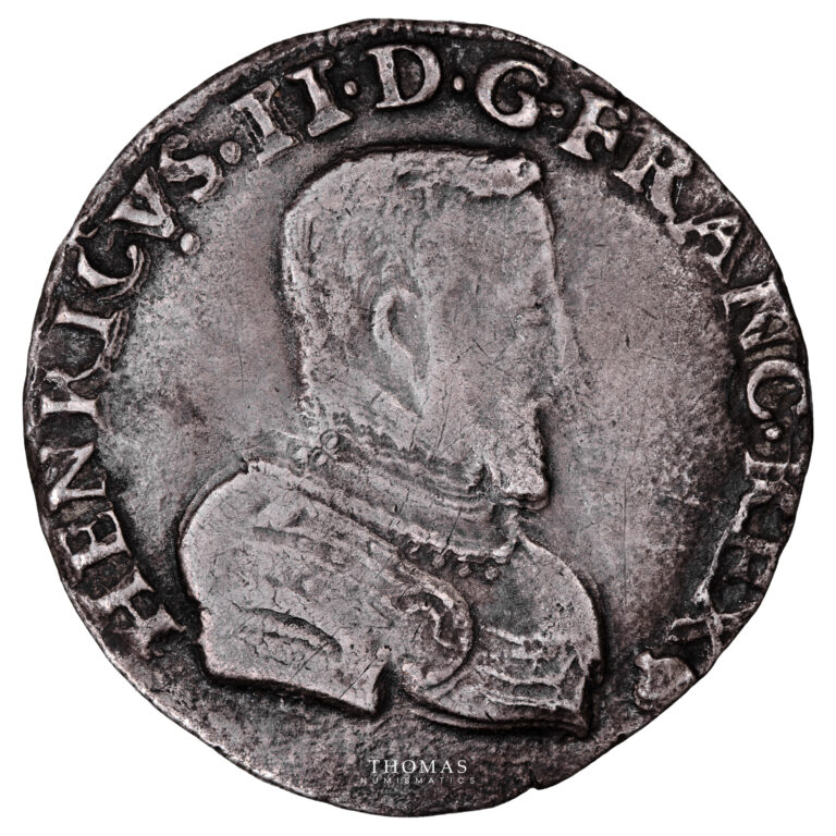 Monnaie France - Henri II - Teston à la Tête Nue - 1559 F Angers - Type 1-Avers
