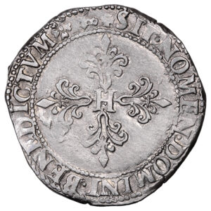 Monnaie France - Henri III - Franc à col Plat - 1578 L Bayonne-Revers