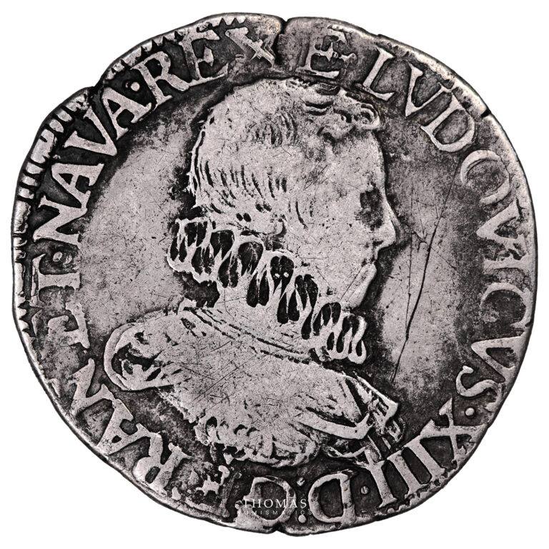 Monnaie France - Louis XIII - Demi Franc - 1618-7 E Tours-Avers