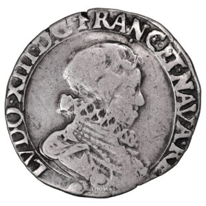 Monnaie France - Louis XIII - Demi Franc tête nue - 1615 S Troyes-Avers