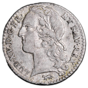 Coin  France - Louis XV - 1/10 Écu au bandeau - 1744 A Paris - Hoard - Treasure - Saint Thibaut obverse