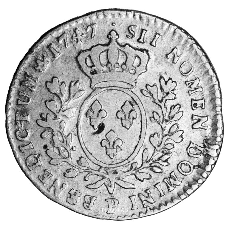 Monnaie France - Louis XV - 1:10 Écu au bandeau - 1747 P Dijon-Revers