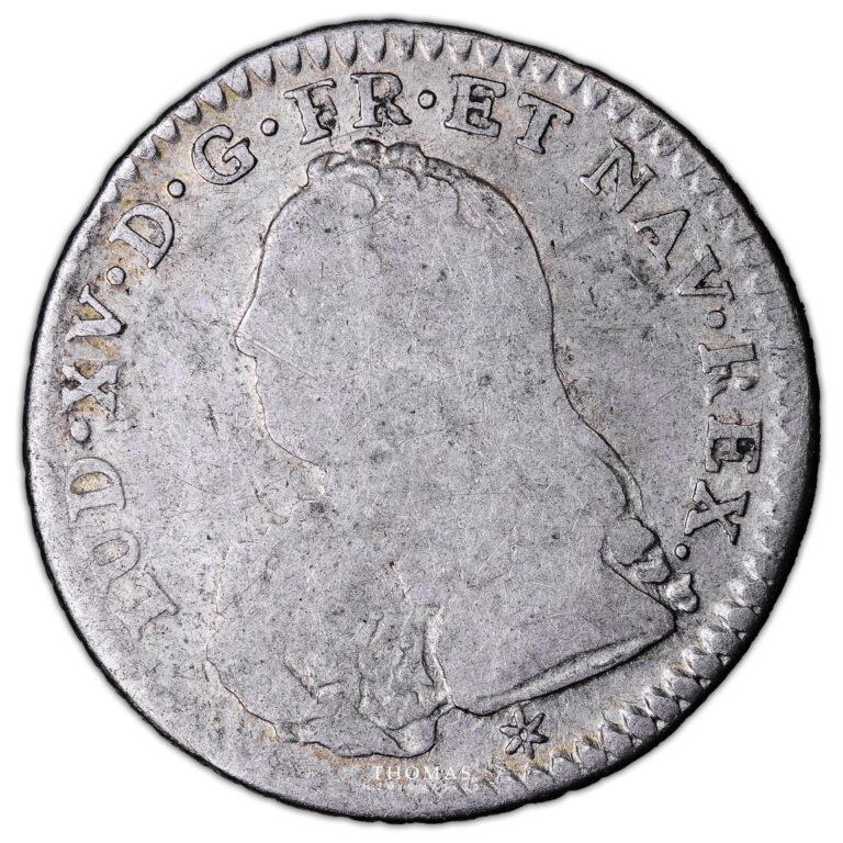 Monnaie France - Louis XV - 1:10 Écu aux branches d'olivier - 1727 C Caen-Avers