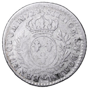 Monnaie France - Louis XV - 1:10 Écu aux branches d'olivier - 1727 C Caen-Revers