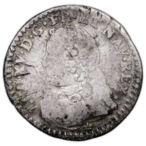 Monnaie France - Louis XV - 1:20 Écu aux branches d'olivier - 1729 C Caen-Avers