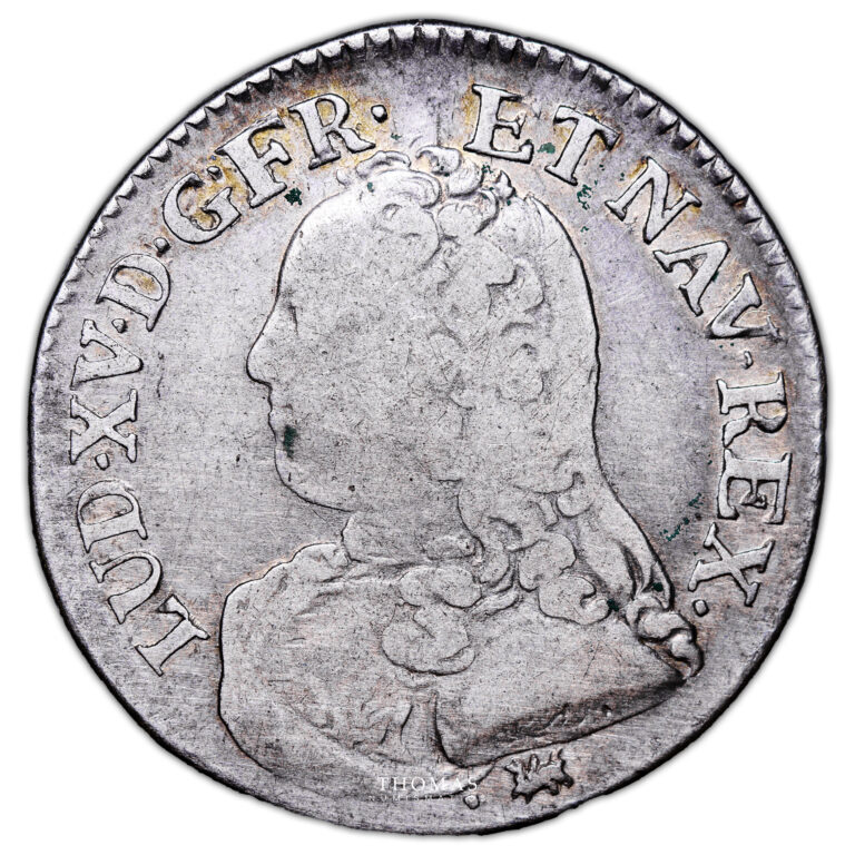 Monnaie France - Louis XV - 1:5 Écu aux branches d'olivier - 1727 H La Rochelle-Avers