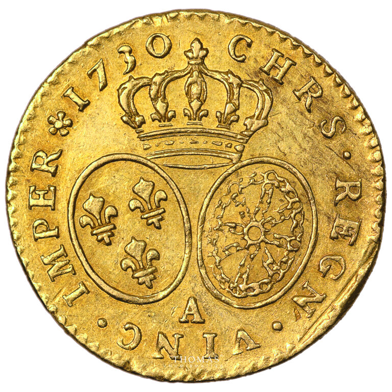 Monnaie France - Louis XV - Demi Louis d'or aux Lunettes - 1730 A Paris-Revers