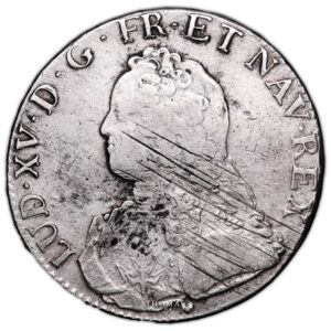 Monnaie France - Louis XV - Écu aux branches d'olivier - 1729 & Aix en Provence-Avers