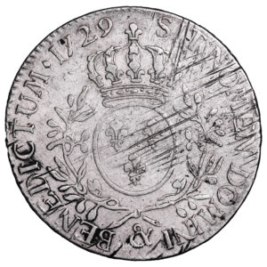 Monnaie France - Louis XV - Écu aux branches d'olivier - 1729 & Aix en Provence-Revers