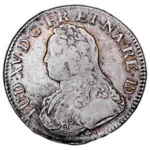 Monnaie France - Louis XV - Écu de bearn aux branches d'olivier - 1733 Vache Pau-Avers